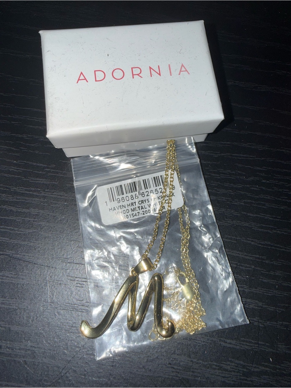 Haven Heart Gold Tone Initial M Pendant Necklace
